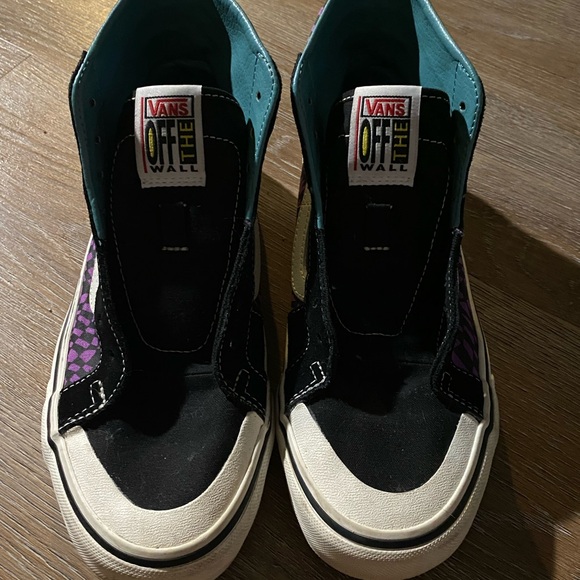 Vans Sk8-Hi Off the Wall in Black, teal and purple. Size 8 in womens - Picture 2 of 7